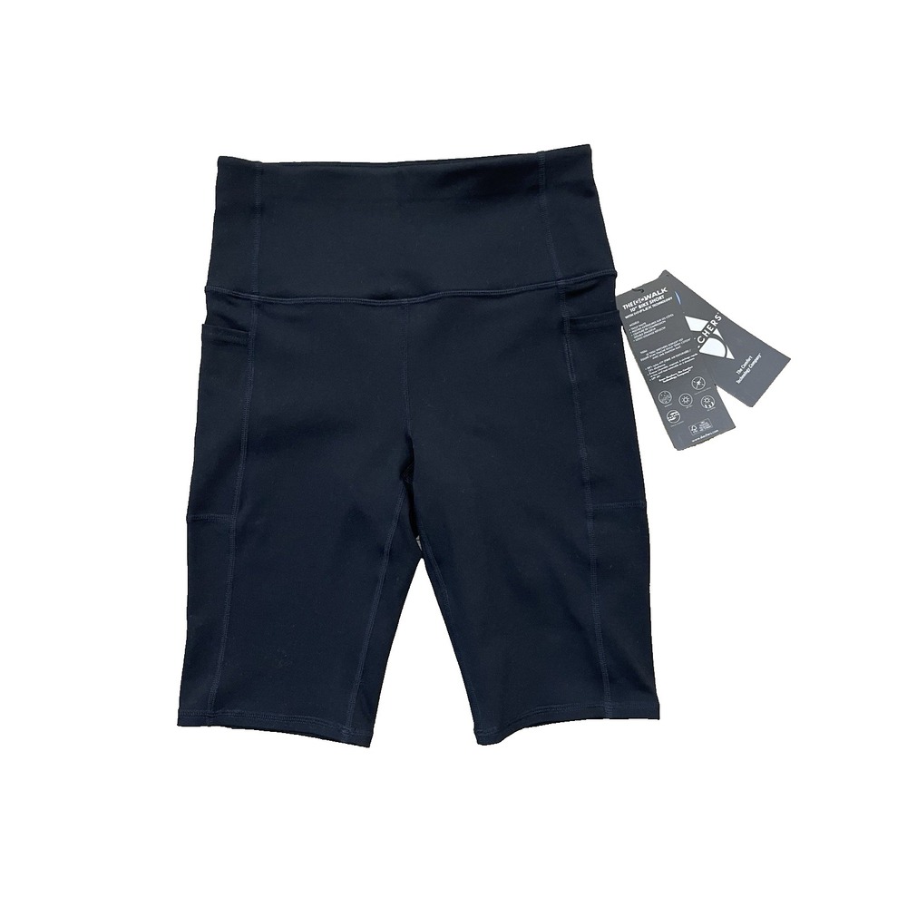 NWT Skechers Go Walk 10" Black Bike Exercise Shorts Women's Size S Ret. $39 New